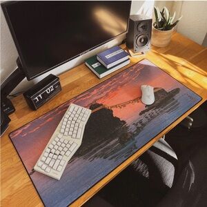 Scenic Desk Mat with Sunset Design